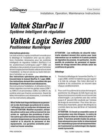 Flowserve Valtek StarPac 2 Digital Positioner Manuel utilisateur | Fixfr
