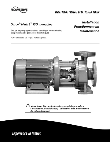 Flowserve CPXM and CPXRM Manuel utilisateur | Fixfr