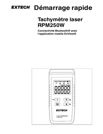 Extech Instruments RPM250W Laser Tachometer Guide de démarrage rapide | Fixfr