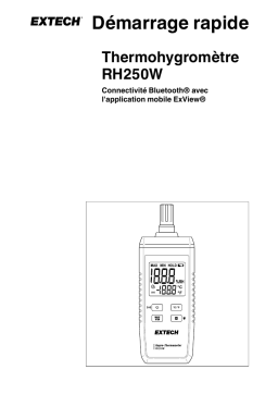 Extech Instruments RH250W Hygro-Thermometer Guide de démarrage rapide