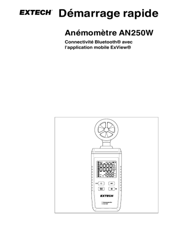 Extech Instruments AN250W Anemometer Guide de démarrage rapide | Fixfr