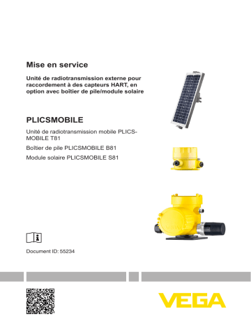 PLICSMOBILE T81 | PLICSMOBILE S81 | Vega PLICSMOBILE B81 External battery or accumulator unit for PLICSMOBILE Mode d'emploi | Fixfr