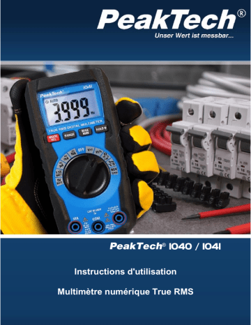 P 1041 | PeakTech P 1040 TrueRMS Digital Multimeter 2000 Counts, Man. Range Manuel du propriétaire | Fixfr