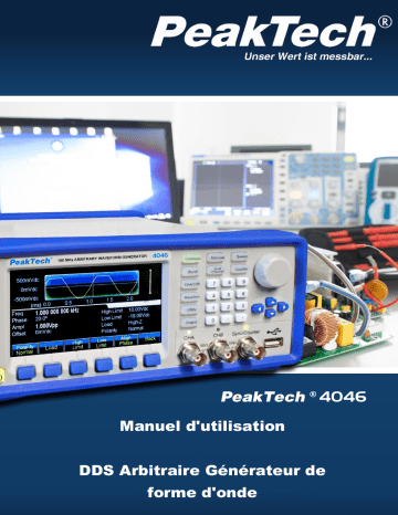 PeakTech P 4046 2CH arbitrary waveform generator, 1 μHz -160 MHz Manuel du propriétaire | Fixfr