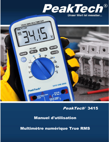 PeakTech P 3415 Digital multimeter, 6,000 counts, TrueRMS & USB Manuel du propriétaire | Fixfr