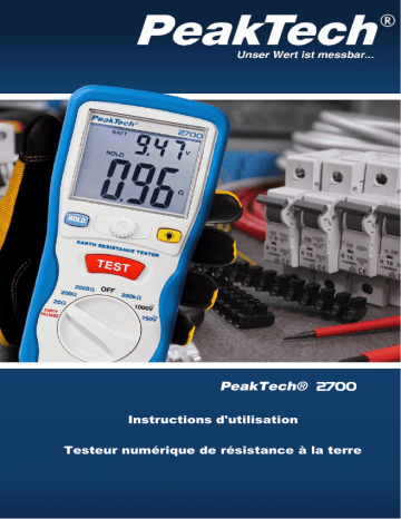 PeakTech P 2700 Digital earth tester, 0-2000Ω, CAT III 1000V Manuel du propriétaire | Fixfr