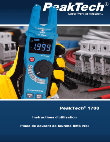 PeakTech P 1700 TRMS fork clamp, 6,000 counts, 200A AC, 1000V Manuel du propriétaire | Fixfr