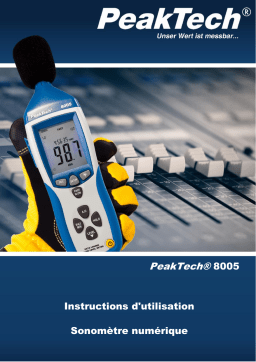 PeakTech P 8005 Professional Sound Level Meter Manuel du propriétaire