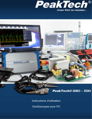 PeakTech P 1325 60 MHz / 4 CH, 500 MS/s PC oscilloscope, USB & LAN Manuel du propriétaire | Fixfr