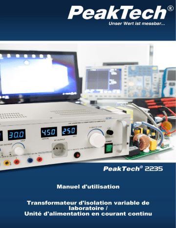 PeakTech P 2235 Control isolating transformer, 1000 W, 0-30 V/5 A Manuel du propriétaire | Fixfr