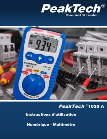 PeakTech P 1020 A 600V AC / DC multimeter Manuel du propriétaire | Fixfr