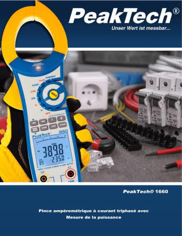 PeakTech P 1660 TrueRMS power clamp meter 1000 A AC up to 750 kW Manuel du propriétaire | Fixfr