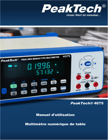 PeakTech P 4075 Digital bench multimeter, 63,000 counts Manuel du propriétaire | Fixfr