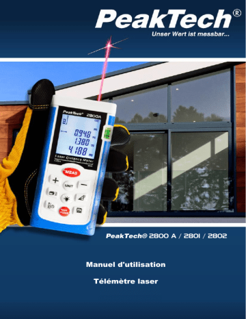 P 2800 A | P 2802 | PeakTech P 2801 Laser distance meter up to 60 meters Manuel du propriétaire | Fixfr