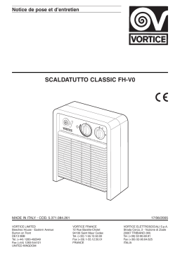 Vortice SCALDATUTTO CLASSIC FH-V0 FR Portable and wall-mounted fan heater Mode d'emploi