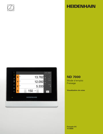 HEIDENHAIN ND 7000 Fräsen (1235720.1.3.x) Digital Readout Mode d'emploi | Fixfr