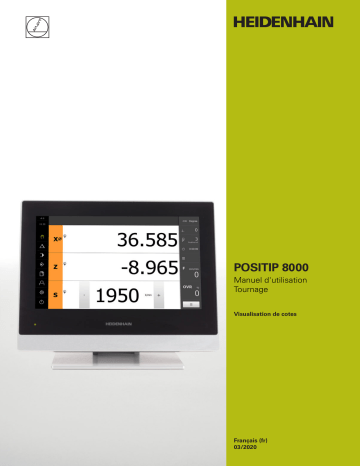 HEIDENHAIN POSITIP 8000 Turning (1252216.1.1.x) Digital Readout Mode d'emploi | Fixfr