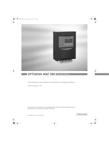 KROHNE OPTISENS MAC 080 Manuel utilisateur | Fixfr