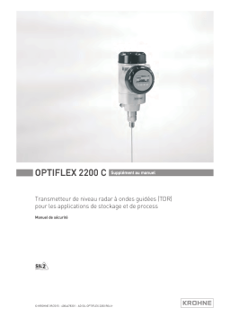 KROHNE OPTIFLEX 2200 C SIL Manuel du propriétaire
