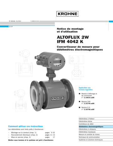 KROHNE ALTOFLUX 2W IFM 4042K Manuel du propriétaire | Fixfr