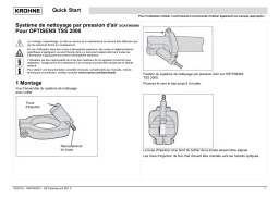 KROHNE OPTISENS TSS 2000Air pressure cleaning unit Guide de démarrage rapide