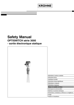 KROHNE OPTISWITCH 3x00 C Contactless SIL Manuel du propriétaire