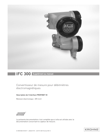 KROHNE IFC 300 Converter PROFINET Manuel du propriétaire | Fixfr