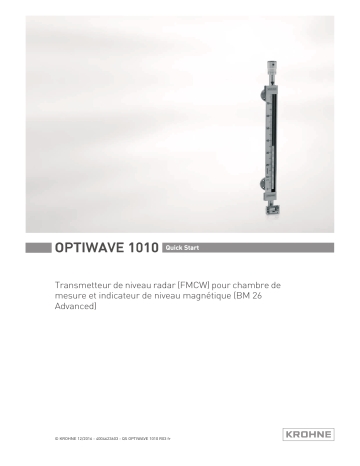 KROHNE OPTIWAVE 1010 Guide de démarrage rapide | Fixfr