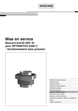 KROHNE OPTISWITCH 3300 C ARV33 Unpressurized Manuel du propriétaire