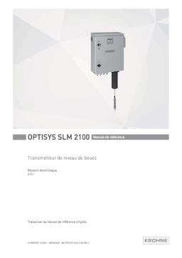 KROHNE OPTISYS SLM 2100 Manuel utilisateur