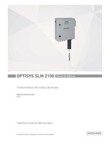 KROHNE OPTISYS SLM 2100 Manuel utilisateur | Fixfr