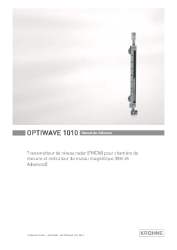 KROHNE OPTIWAVE 1010 Manuel utilisateur