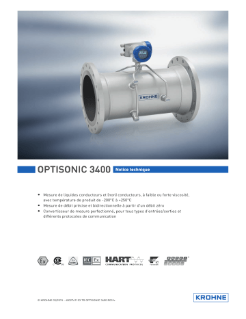 KROHNE OPTISONIC 3400 V1 Fiche technique | Fixfr