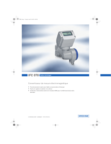 KROHNE IFC 070 Converter Fiche technique | Fixfr