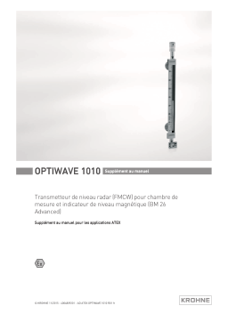 KROHNE OPTIWAVE 1010 ATEX Manuel du propriétaire