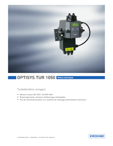 KROHNE OPTISYS TUR 1050 Fiche technique | Fixfr