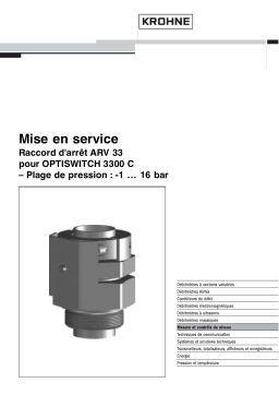 KROHNE OPTISWITCH 3300 C ARV33 16bar Manuel du propriétaire