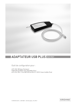 KROHNE Configuration Tool USB ADAPTER PLUS (EMF) Manuel du propriétaire