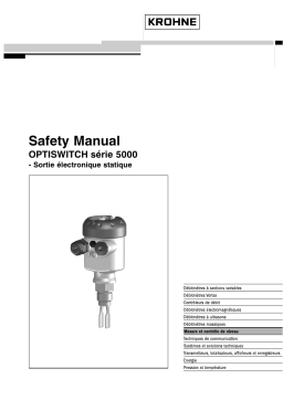 KROHNE OPTISWITCH 5xx0 C Contactless SIL Manuel du propriétaire