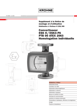 KROHNE ESKII, ESK3 PA ATEX Ex-i Manuel du propriétaire