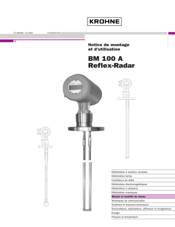 KROHNE BM 100 A Manuel du propriétaire | Fixfr