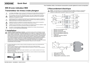 KROHNE BW 25 Guide de démarrage rapide | Fixfr