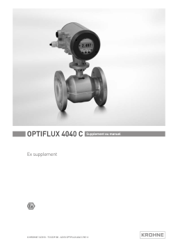 KROHNE OPTIFLUX 4040 C Ex Manuel du propriétaire