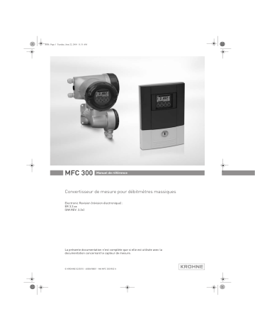 KROHNE MFC 300 Manuel utilisateur | Fixfr