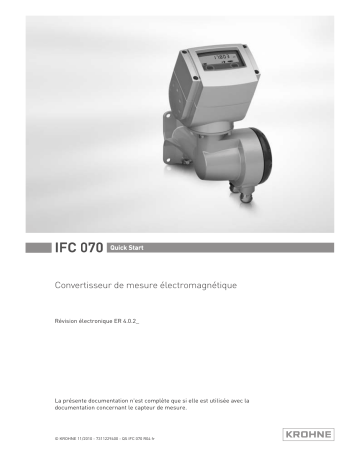 KROHNE IFC 070 Converter Guide de démarrage rapide | Fixfr