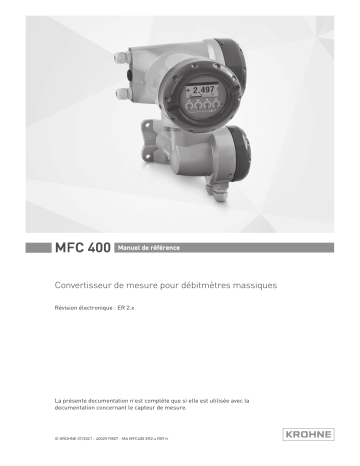 KROHNE MFC 400 ER 2.x Manuel utilisateur | Fixfr