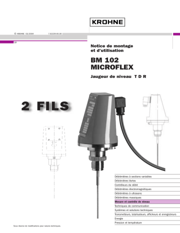 KROHNE BM 102 Manuel du propriétaire | Fixfr