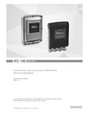 KROHNE IFC 100 Guide de démarrage rapide | Fixfr