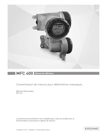 KROHNE MFC 400 ER 1.x Manuel utilisateur | Fixfr