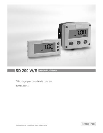 KROHNE SD 200 W | SD 200 R Manuel utilisateur | Fixfr